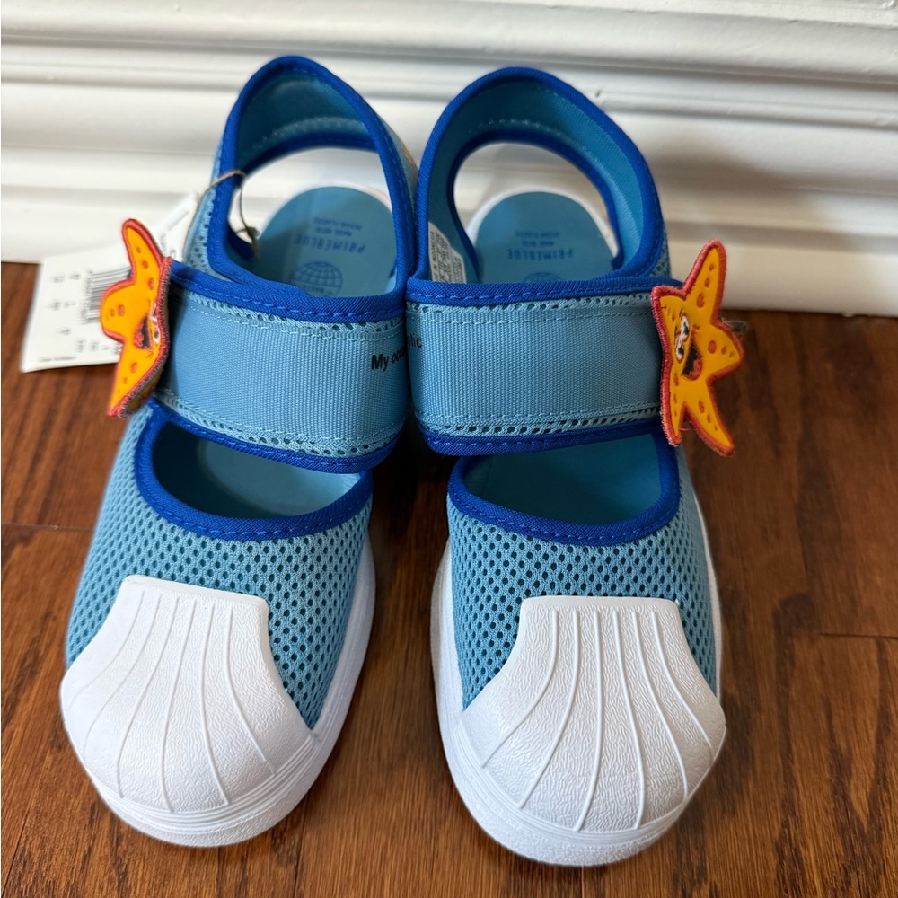 Kids Blue Starfish Mary Jane Sneakers